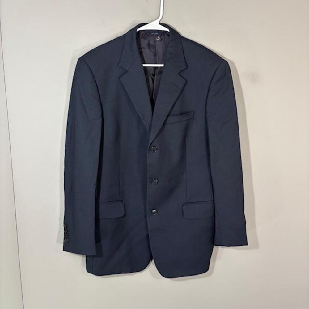 Brooks Brothers Suit Jacket Mens 40R Blue Wool 1818 Madison Vitale Barberis